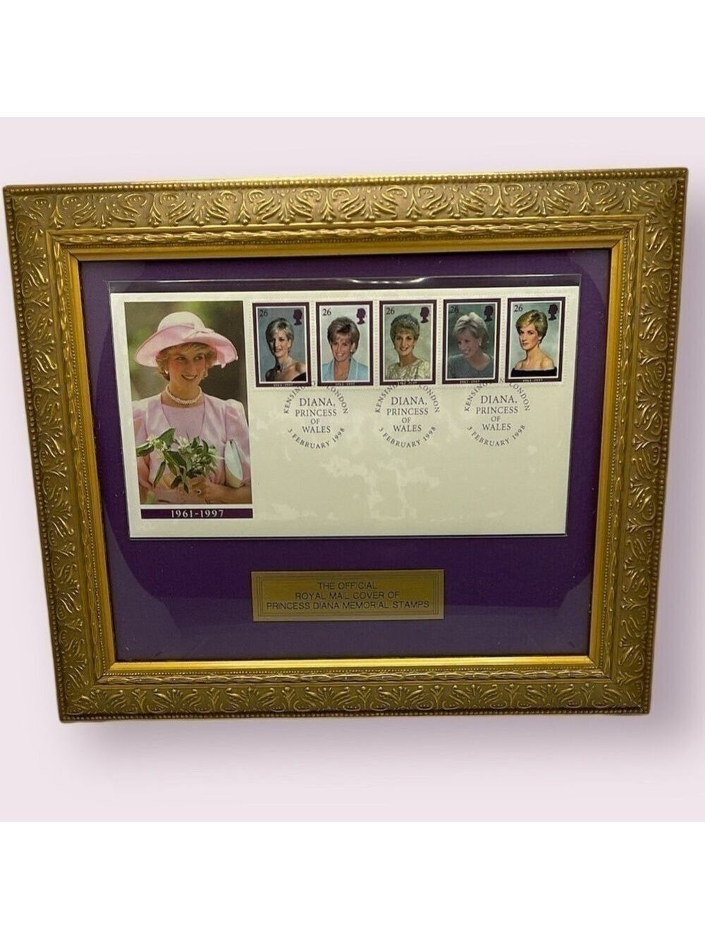 Official Princess Diana First Day Issue Framed Commemorative Royal Mail Stamps